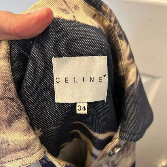 ! CELINE TIE DYE DENIM SHIRT midi DRESS - Picture 3 of 6